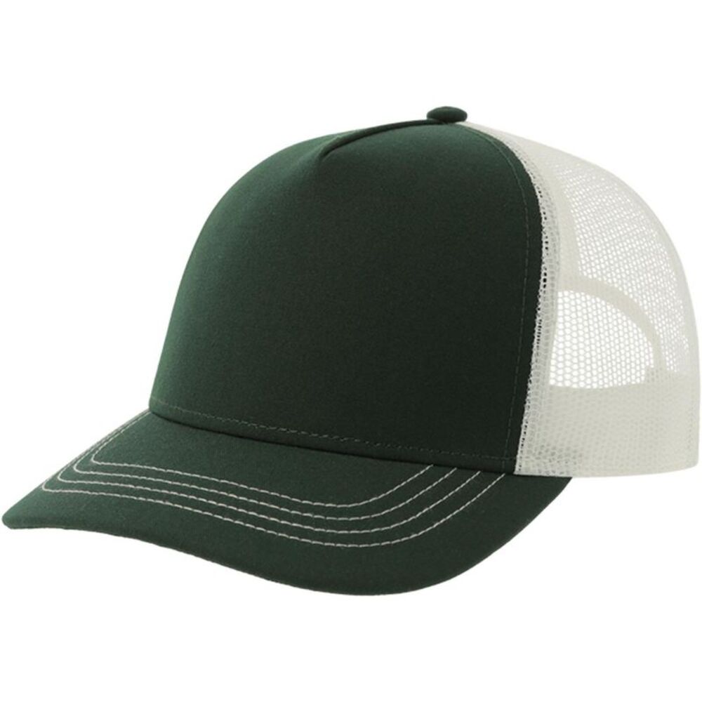 Atlantis Unisex Adult Rapper 5 Panel Canvas Recycled Trucker Cap / Bottle Green/